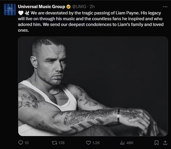 Liam Payne ngã do phê thuốc, sốc nặng sau khi bị Universal Music sa thải vài ngày trước khi qua đời - Ảnh 2.