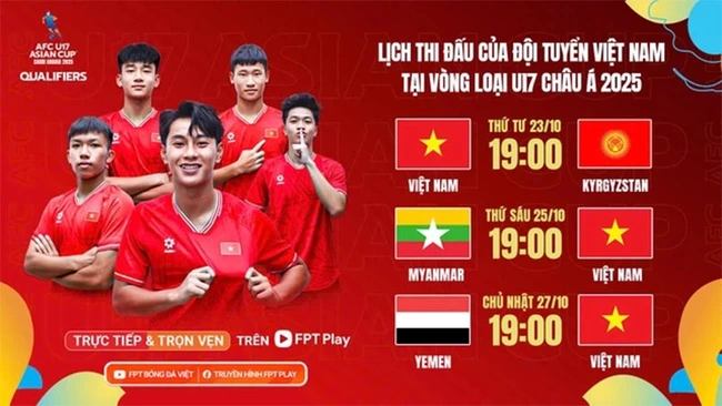 Lịch thi đấu bóng đá hôm nay 23/10: U17 Việt Nam đá vòng loại U17 châu Á lúc mấy giờ - Ảnh 1.