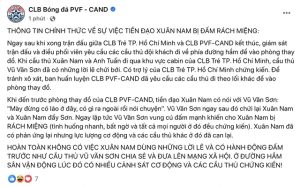 VFF ra án phạt vụ cầu thủ PVF CAND và Trẻ TPHCM đánh nhau - Ảnh 1.