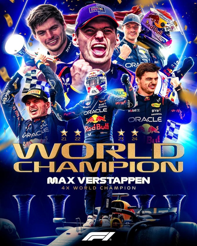 Max Verstappen vô địch thế giới lần thứ 4 liên tiếp, xô đổ nhiều cột mốc đặc biệt trong lịch sử F1 - Ảnh 1.