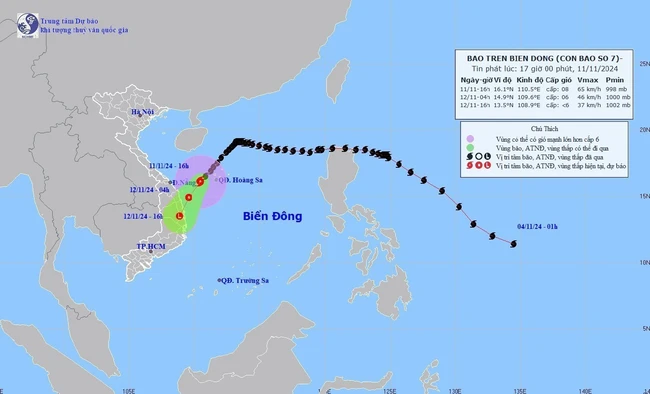 Tin bão trên biển Đông: Cơn bão số 7 - Ảnh 1.