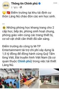 Trường học ở Làng Nủ do công ty Sơn Tùng M-TP ủng hộ đi vào hoạt động - Ảnh 1.